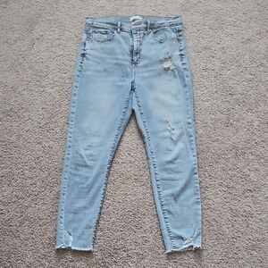 LOFT Light Blue Distressed Skinny Jeans